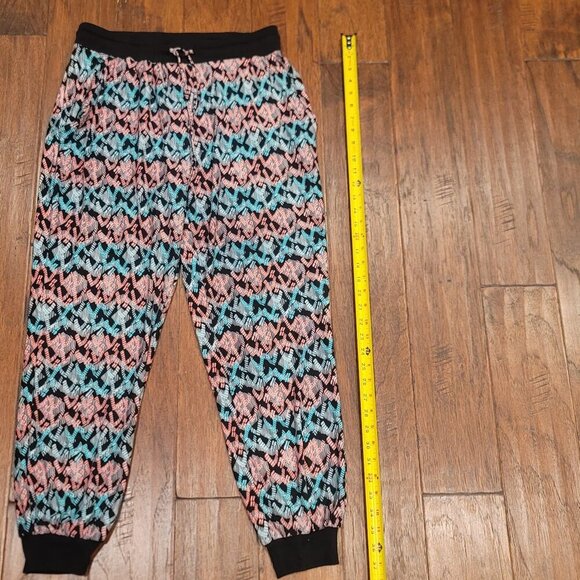 Black/Blue/Pink Patterned Sweatpants - Size L - Picture 8 of 8